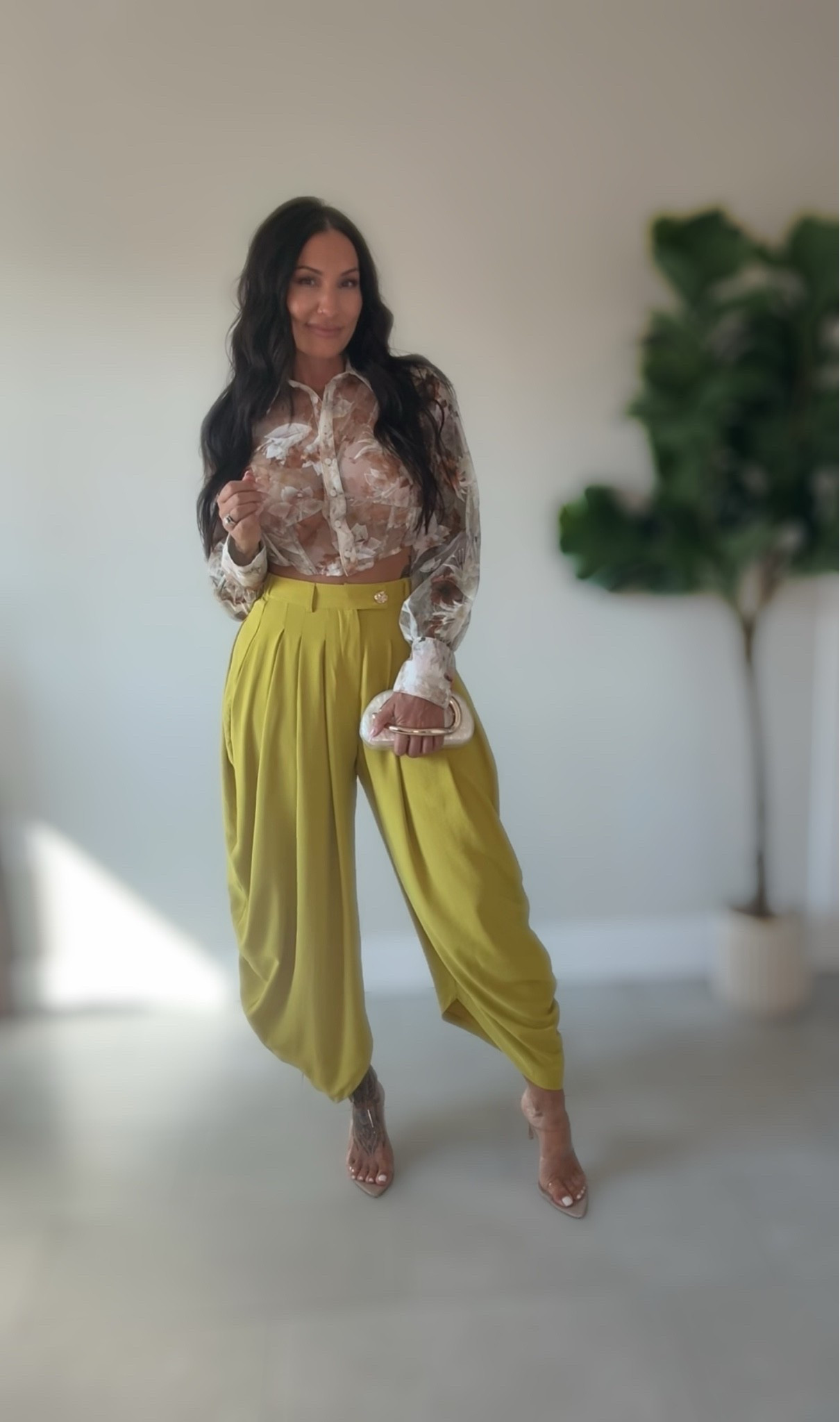 This top is so HOT! 
It is see-through so you will need a nude bra or nipple covers. Top is from fashion nova in a size large. I linked other options here as fashion Nova is not linkable. Wearing a size medium in the pants.💚￼

#LTKdayinmylife #LTKgrwm #LTKSeasonal