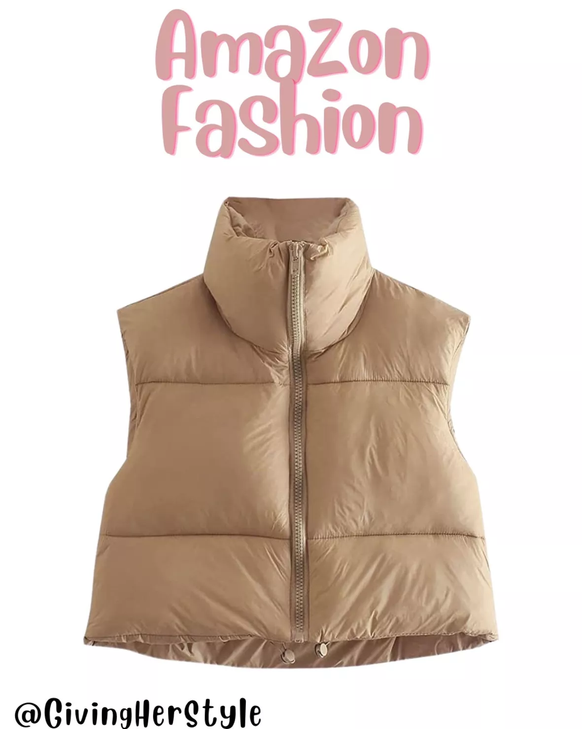 Sleeveless Zip Up Crop Vest Puffer … curated on LTK