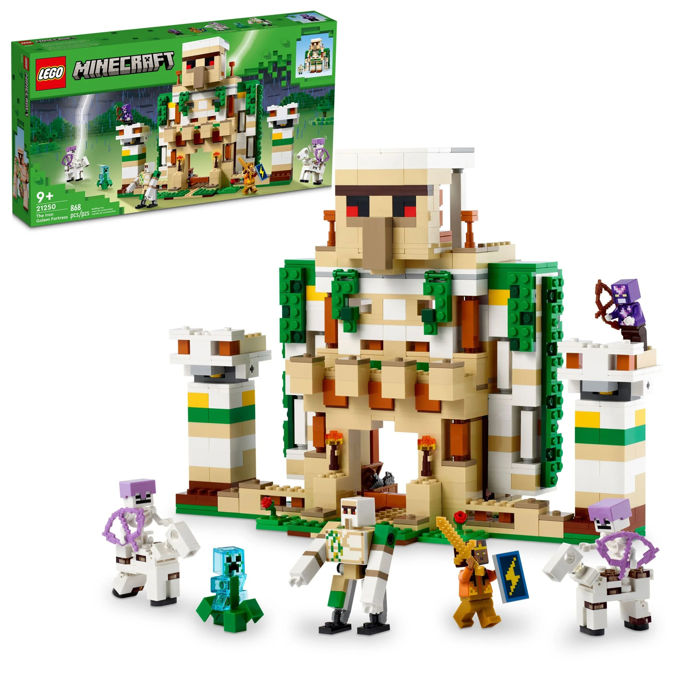LEGO Minecraft The Iron Golem Fortress 21250 Building Toy Set, Playset Featuring a Crystal Knight... | Walmart (US)