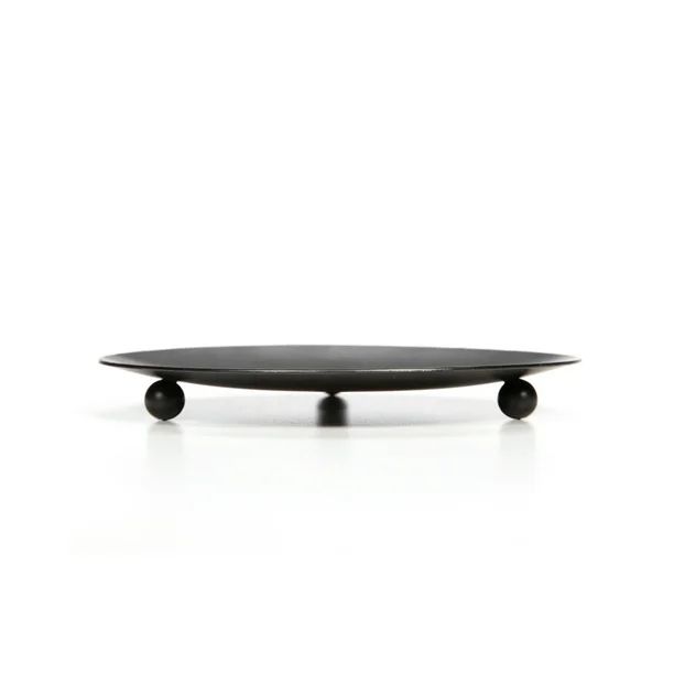 Mainstays Small Round Black Pillar Candle Holder Plate | Walmart (US)