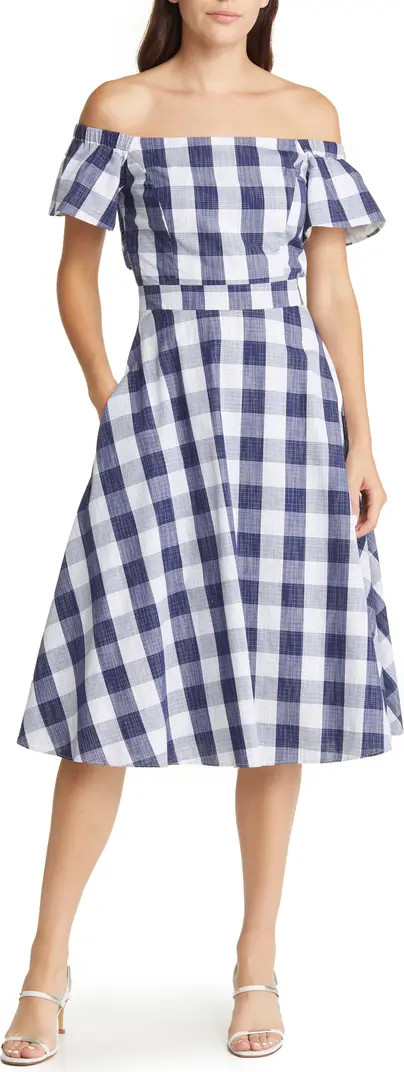 Daisy Off-the-Shoulder Gingham Dress | Nordstrom Rack
