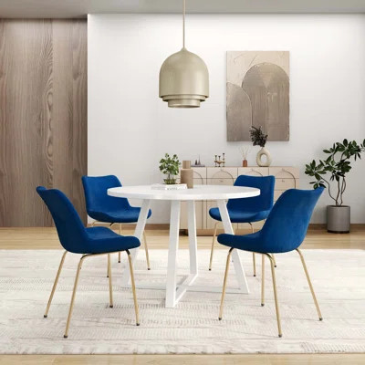 Avant 5-Piece Round Dining Set, Trestle Dining Table With 4 Side Chairs | Wayfair North America