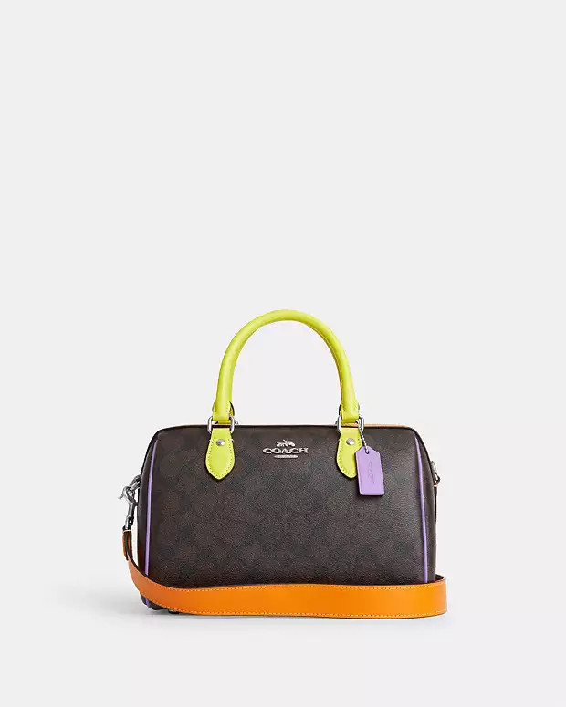 Rowan Satchel In Colorblock Signature Canvas | Coach Outlet US