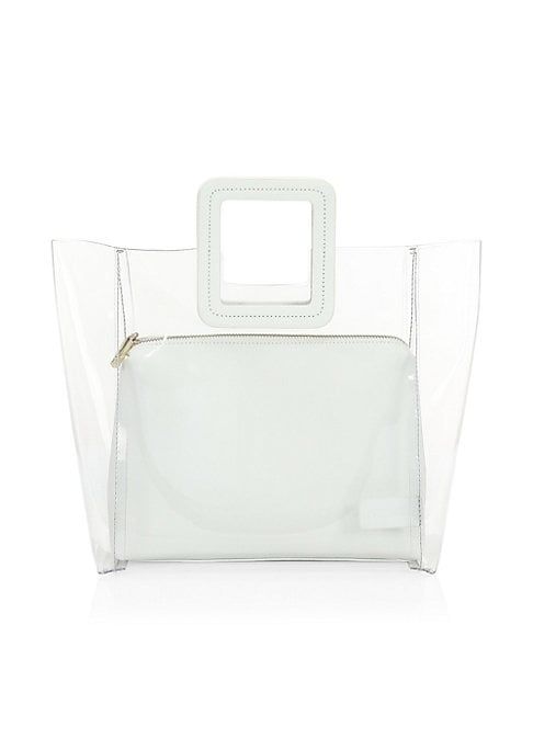 Staud Women's Shirley PVC & Leather Tote - White | Saks Fifth Avenue