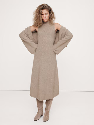 Merino-Blend Mock-Neck Midi Sweater Dress | Banana Republic (US)