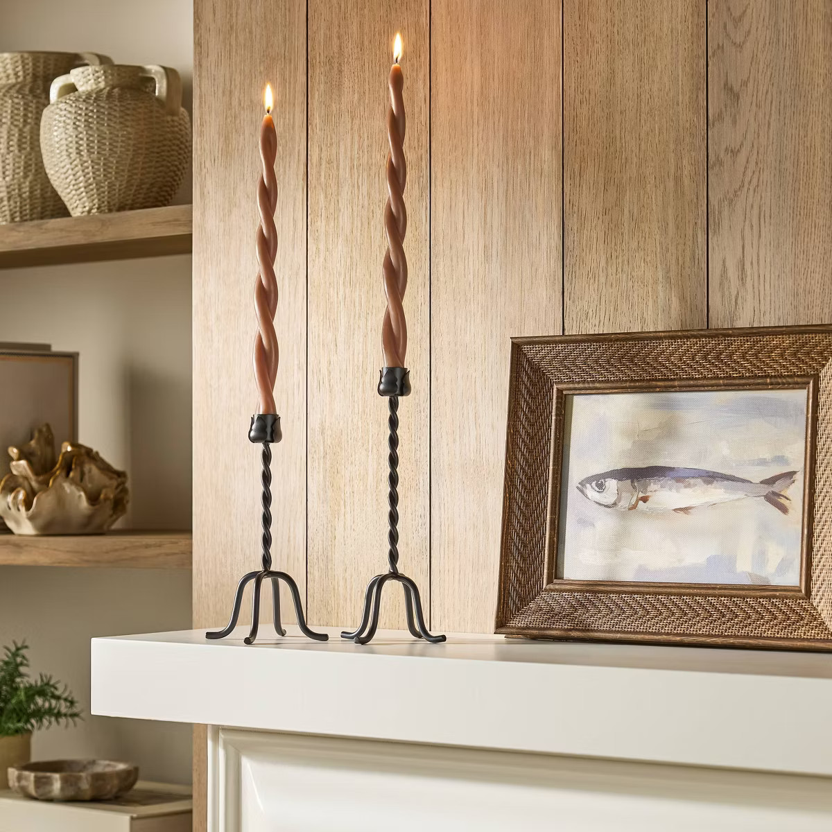 Set of 2 Metal Taper Candle Holders Black - Threshold™ designed with Studio McGee | Target