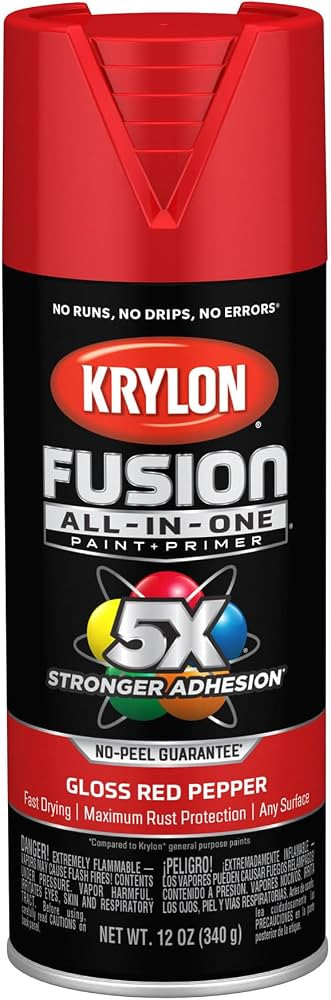 Krylon Fusion All-In-One Gloss Spray Paint & Primer, Red Pepper - 1 Each | Amazon (US)