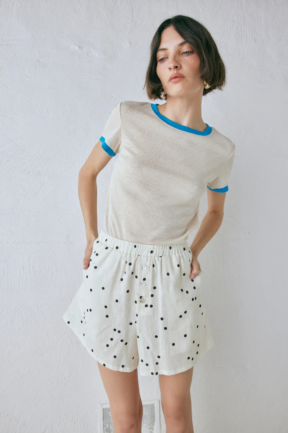 Eliza Linen Shorts Dot | VRG Grl