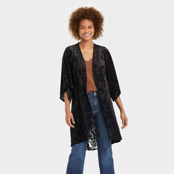 Women's 3/4 Sleeve Velour Duster Top - Knox Rose™ | Target