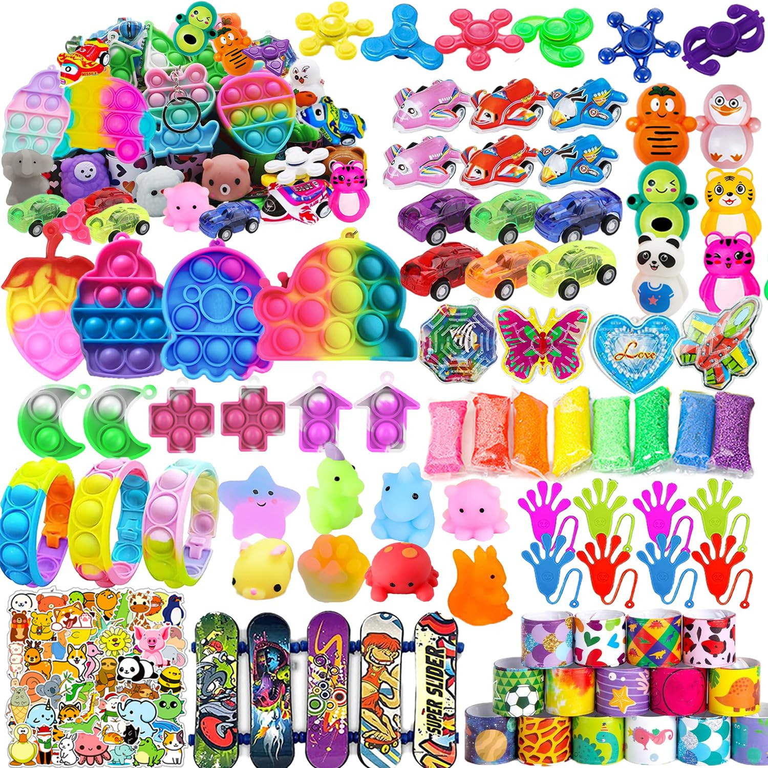 128 Pcs Party Favors for Kids 4-8-12, Fidget Toys, Pinata Stuffers, Treasure Chest Box Toys for C... | Amazon (US)