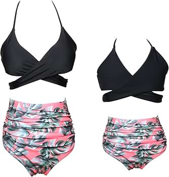 PURFEEL Mother and Daughter Swimwear Family Matching Swimsuit Girls Swimwear | Amazon (US)