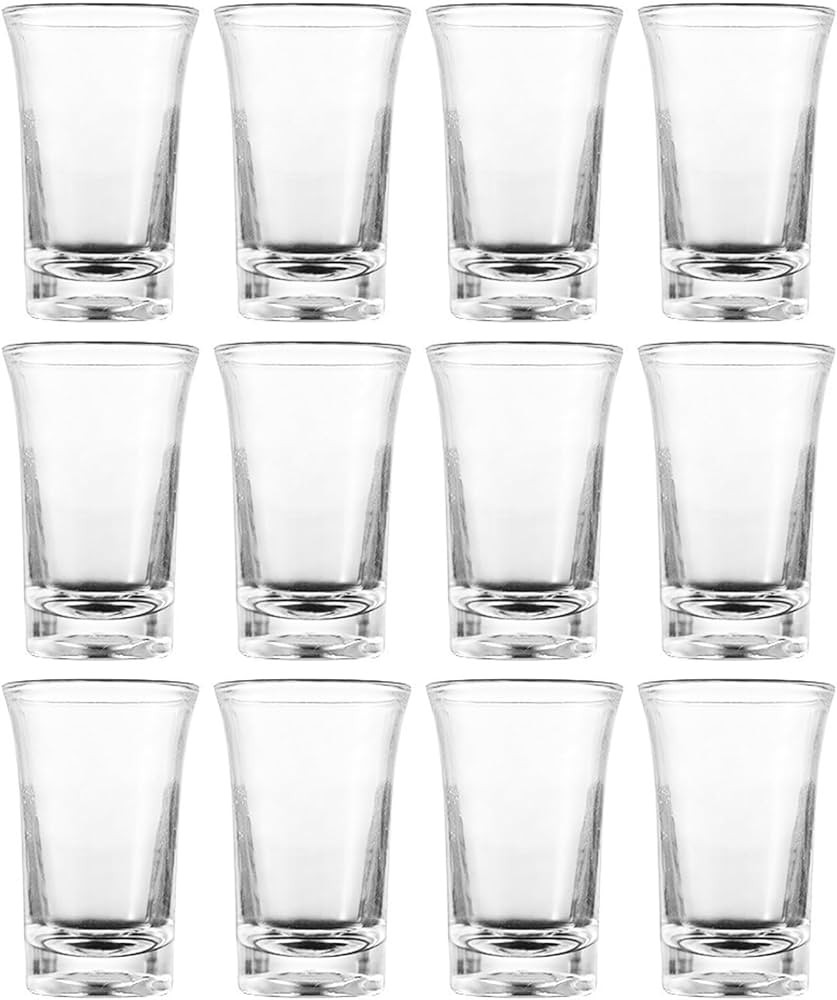 12 Pieces Clear Shot Glasses 1.2 Ounce Acrylic Shot Glasses Set Plastic Shot Glasses 1.2oz for Te... | Amazon (US)