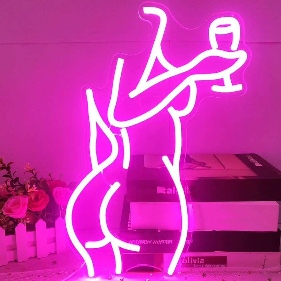 Ajoyferris Lady Back Neon Sign Dimmable LED lady Neon Pink Sign Woman Neon Sign Sexy Lady Neon Si... | Amazon (US)