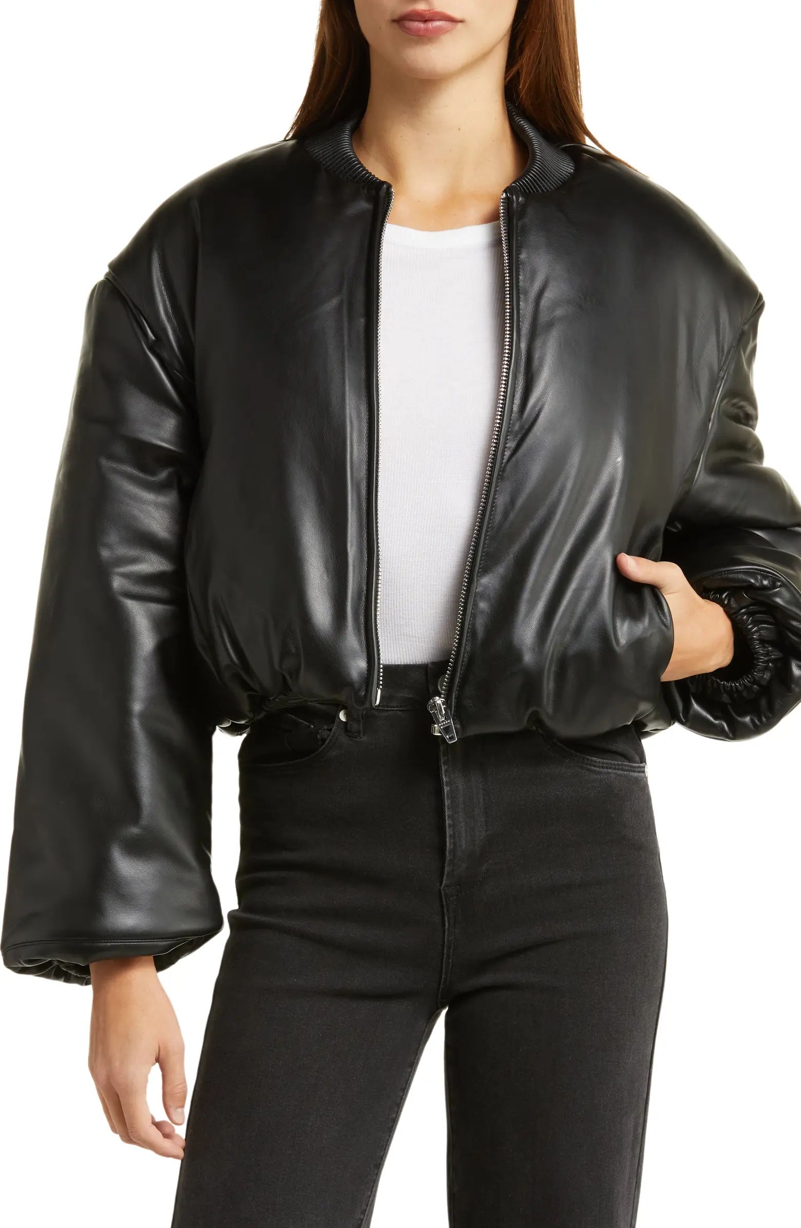 Faux Leather Bomber Jacket | Nordstrom
