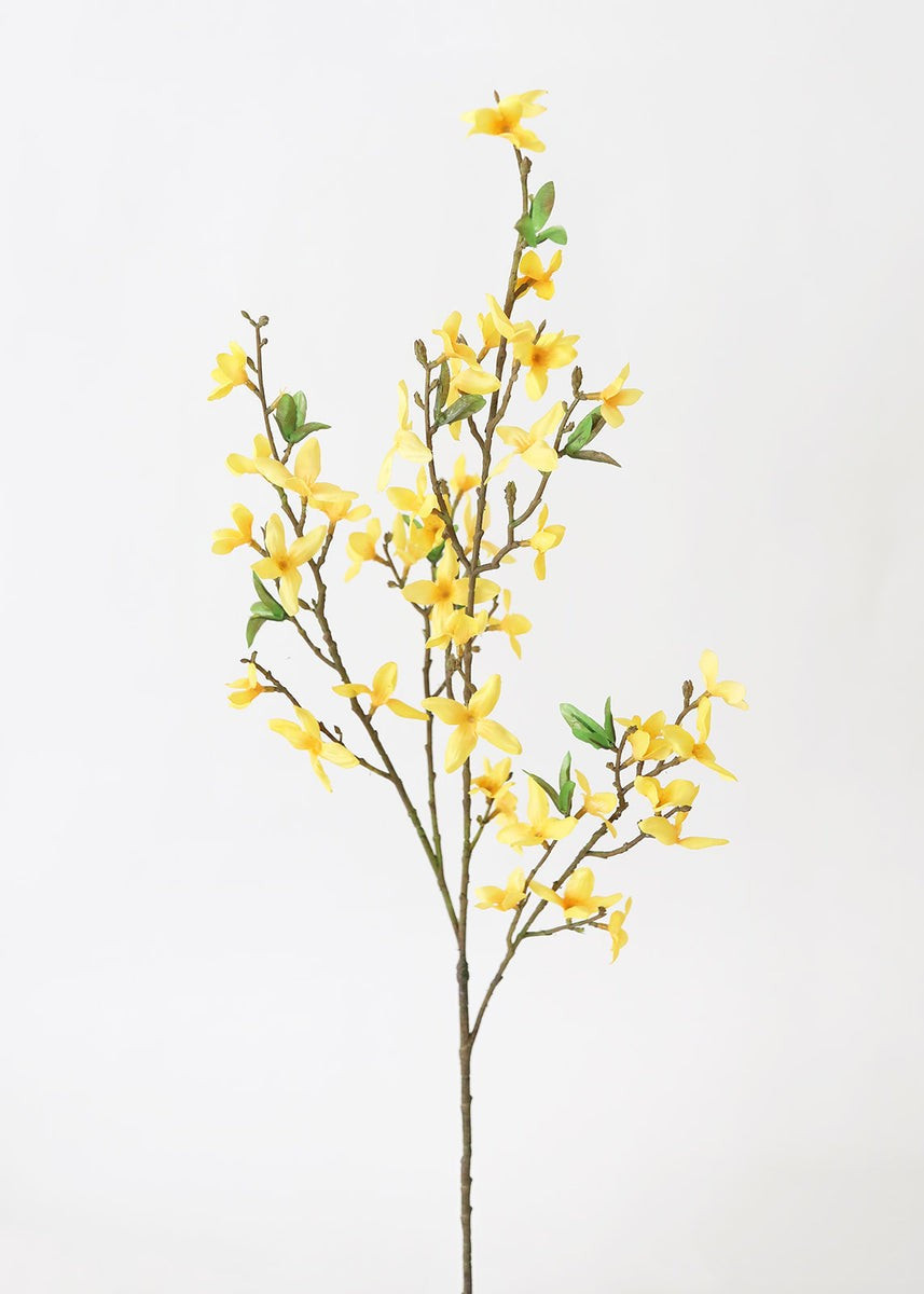 Yellow Faux Spring Flowers Forsythia Branch - 36 | Afloral (US)