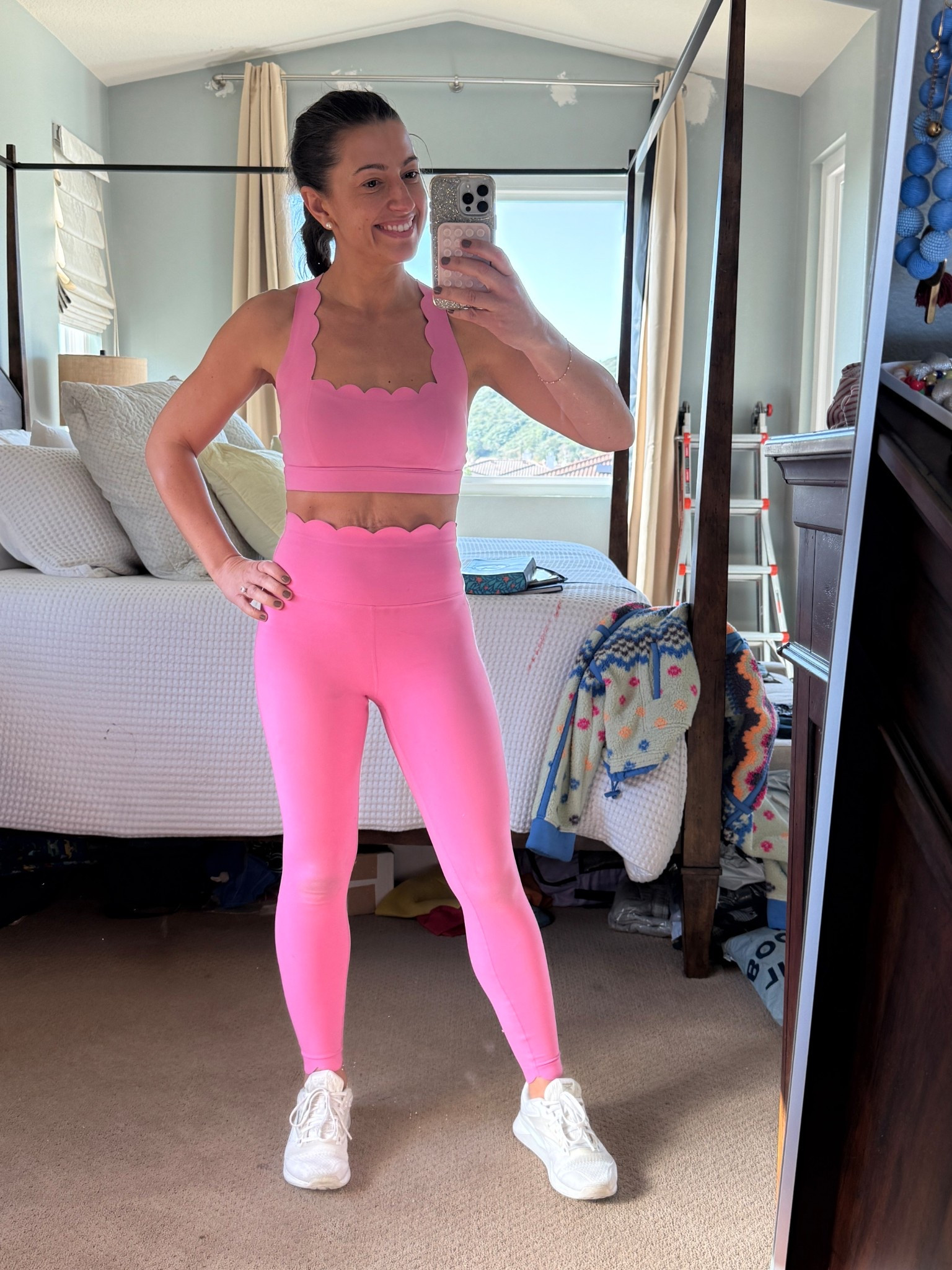 this set is pure joy in outfit form. bright, playful, and makes me want to stand taller and smile more before I even hit the gym.

the scalloped edges are the star here. cute and feminine but still totally functional. supportive enough to move, soft enough to live in, and zero digging or fussing. it’s one of those sets that makes fitness feel fun again, not like punishment.

fit notes:
• wearing a small in both top + leggings
• 130 lbs, 5’3”
• color is pink hollywood
• leggings are 7/8 length and hit perfectly on me
• great for bodyweight days, conditioning, or just feeling like a walking valentine


pink workout set
scalloped sports bra
high waist leggings women
matching gym set
cute workout outfit
valentine’s day workout outfit
pink activewear
bodyweight workout outfit
women’s fitness set
gym outfit ideas
fun workout clothes
supportive sports bra
7/8 leggings petite
athleisure outfit women
colorful gym outfit
confidence boosting workout set

#LTKmomlife #LTKfitnessgoals #LTKValentine