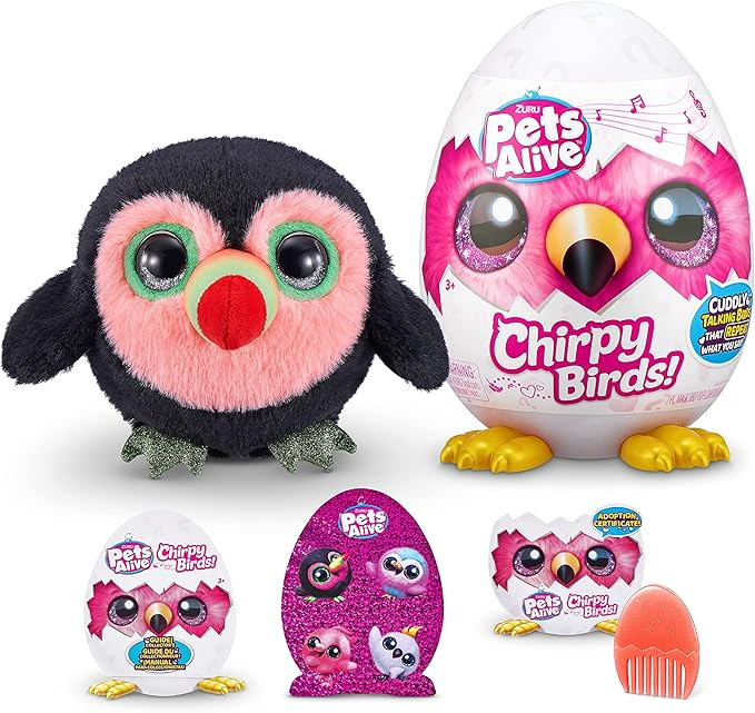 Pets Alive Chirpy Birds (Tucan) by ZURU, Electronic Pet That Speaks, Giant Surprise Egg, Stickers... | Amazon (US)
