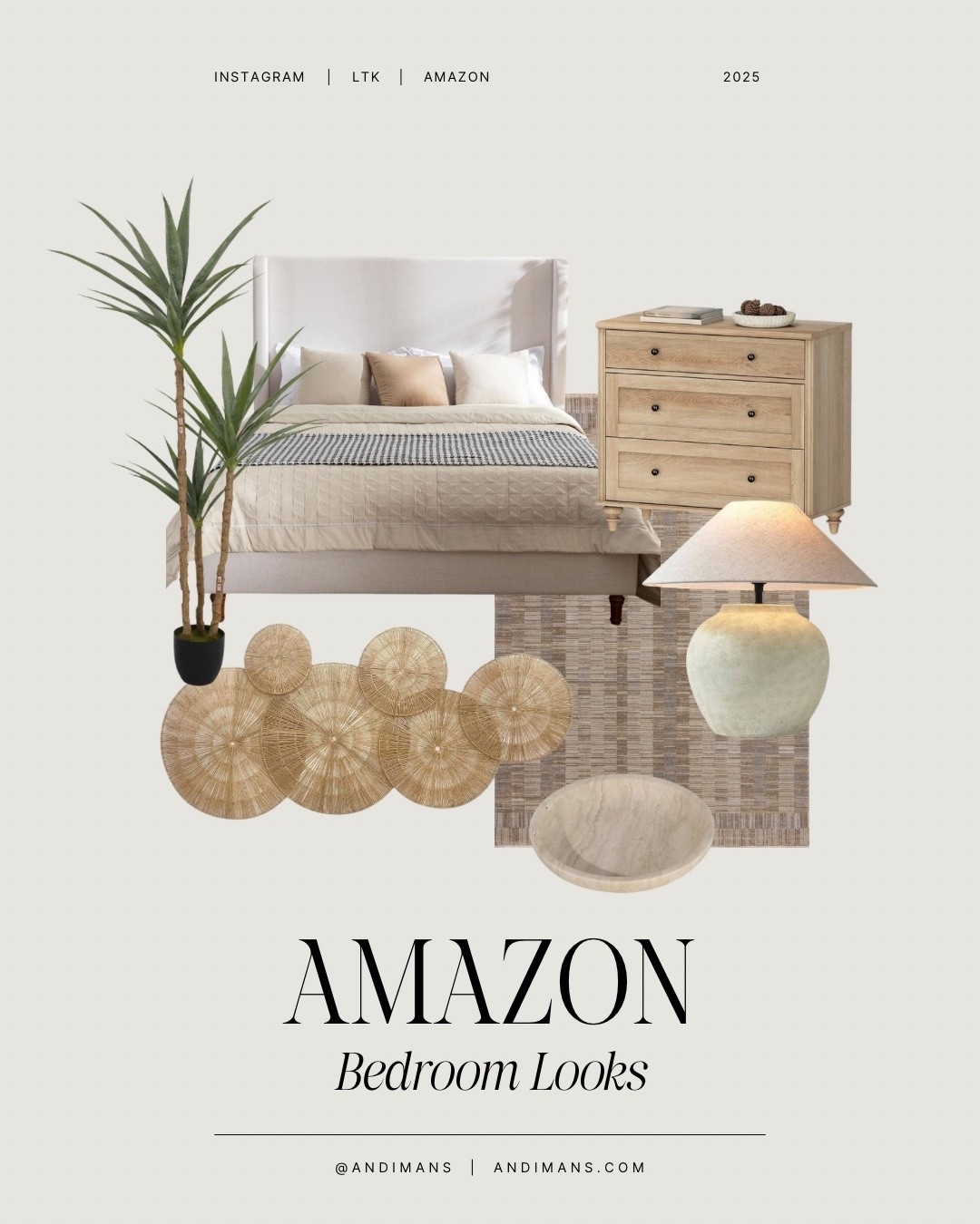 Neutral earthy bedroom look design for your home!

#LTKFindsUnder50 #LTKFindsUnder100 #LTKHome