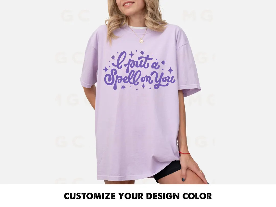 Comfort Colors Graphic Tee I Put a Spell on You Shirt, Trendy Girly Coquette Bows Halloween Tee, ... | Etsy (US)