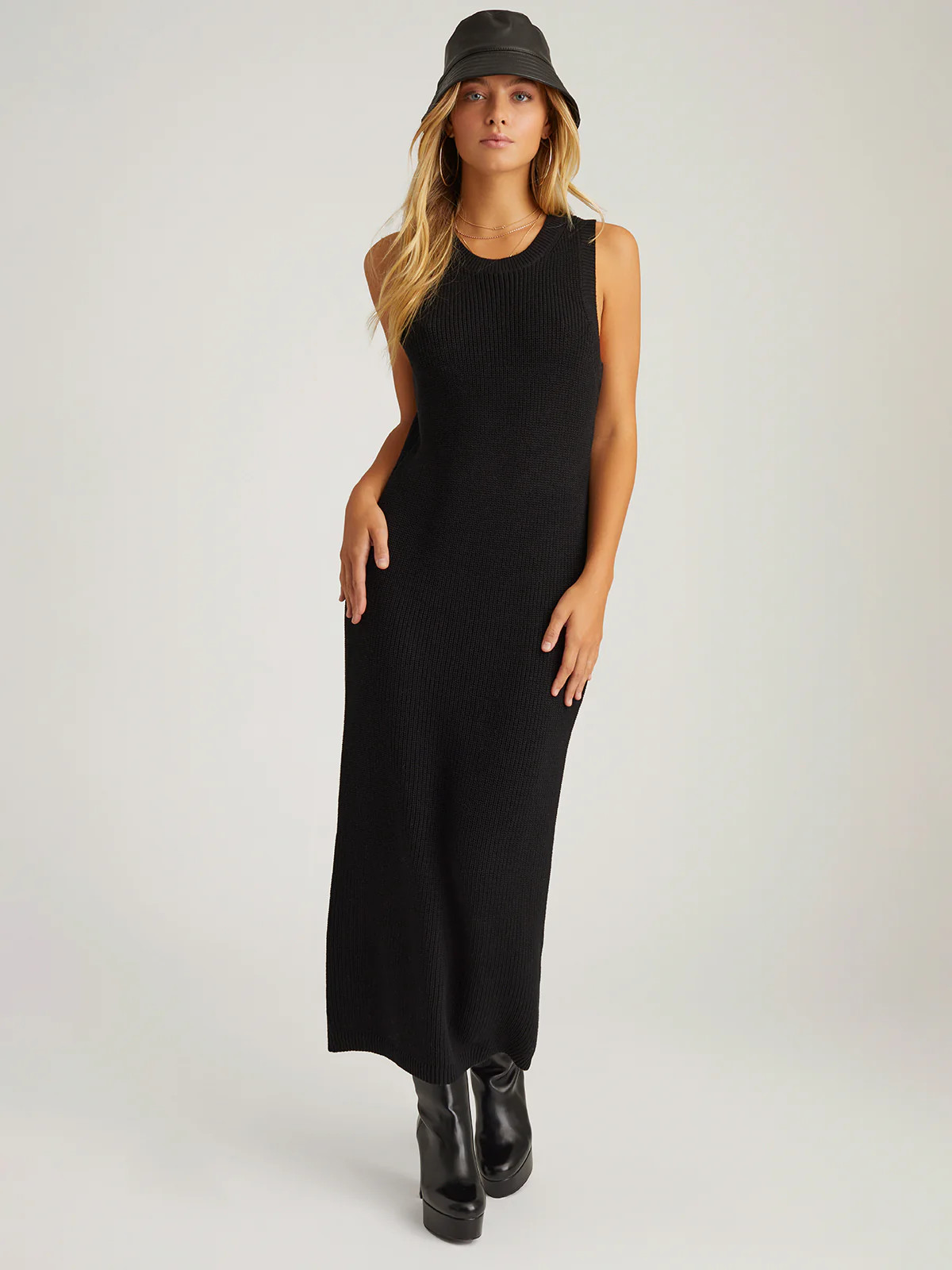 Emma: Crewneck Shaker Stitch Tank Dress | 525 America