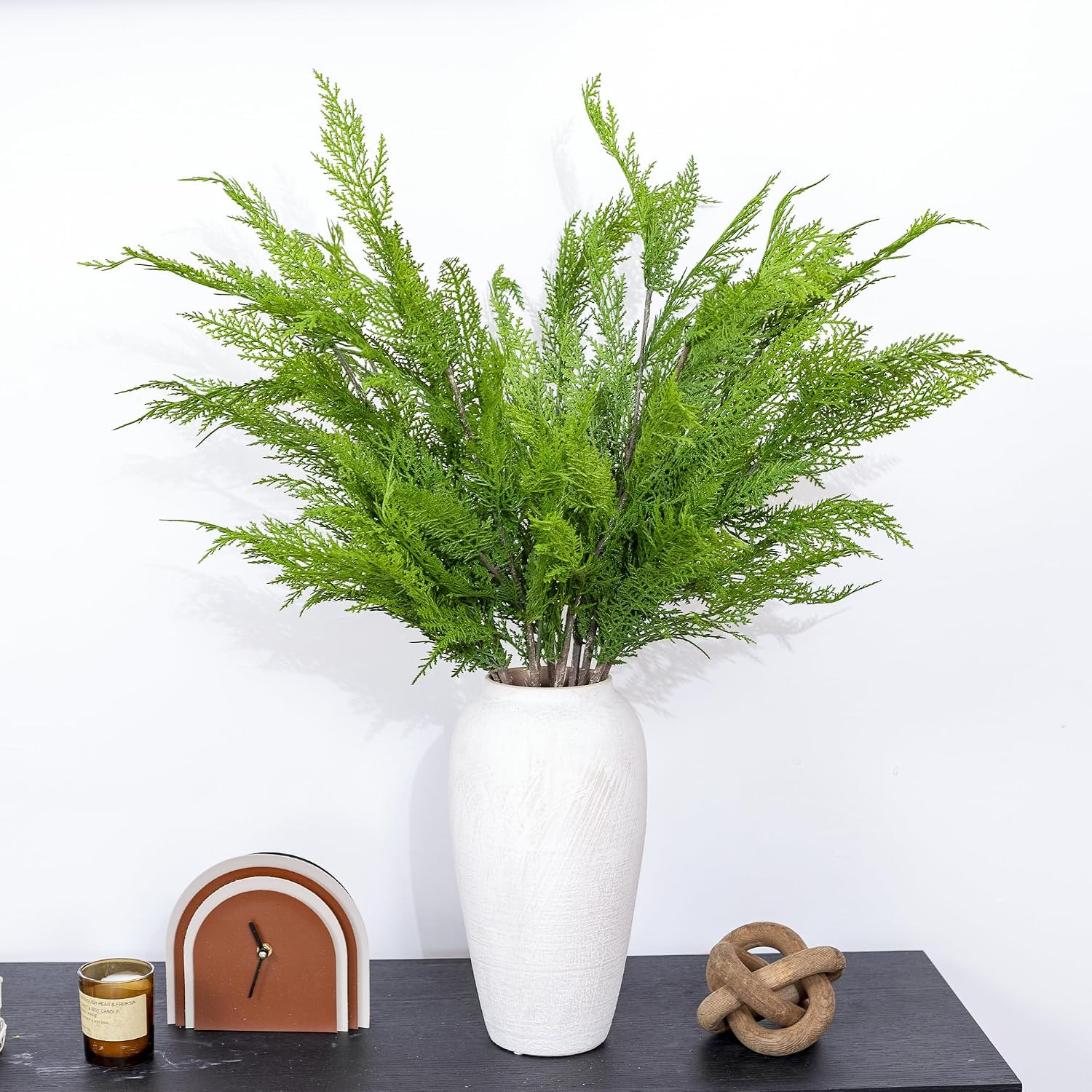 6PCS Real Touch Cedar Pine Stems, 36” Cedar Pine Branches for Vases Christmas Greenery Stems for DIY Garland Wreath Home Indoor Outdoor Christmas Xmas Decorations | Amazon (US)