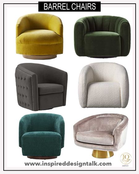 Barrel chair ideas to update your living room, bedroom, den, or basement. 

#LTKover40 #LTKstyletip #LTKhome