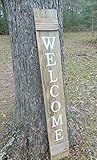 Large WELCOME Porch Sign ~ Wooden Front Door Sign ~ Reclaimed Weathered Cedar ~ Handmade ~ 60" (5FT) | Amazon (US)