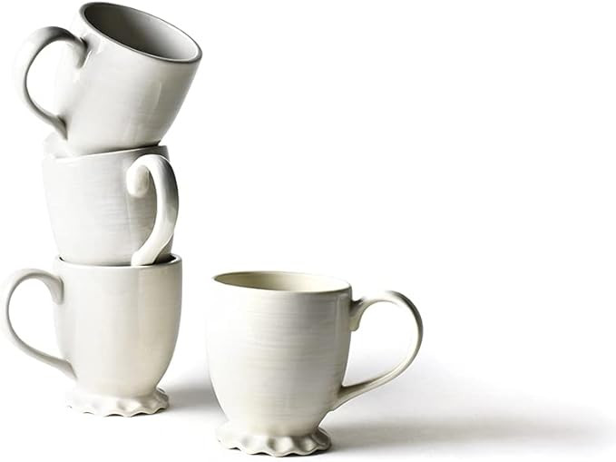 Coton Colors Signature White Ruffle Mug Set of 4 | Amazon (US)