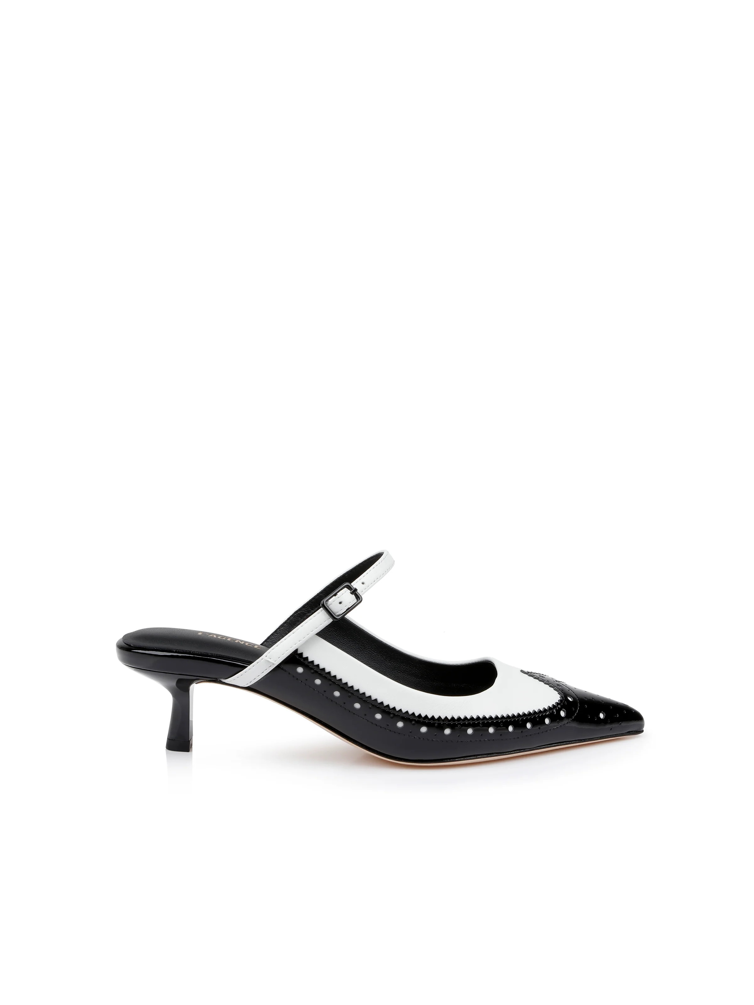 L'AGENCE - Elle Patent Leather Mule in Black/White Patent | L'Agence