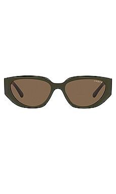 Vogue Eyewear x Hailey Bieber 0VO5438S in Hunter Green & Dark Brown from Revolve.com | Revolve Clothing (Global)