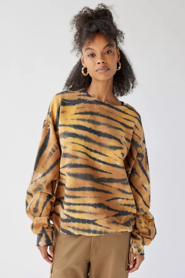Urban Renewal Remade Tiger Dye Crew Neck Sweatshirt | Urban Outfitters (US and RoW)