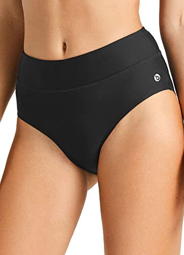 baleaf Women's Swim Bottoms High Waisted Bathing Suit Bottom Modest Bikini Bottom Full Coverage Swimsuits Black S | Amazon (US)
