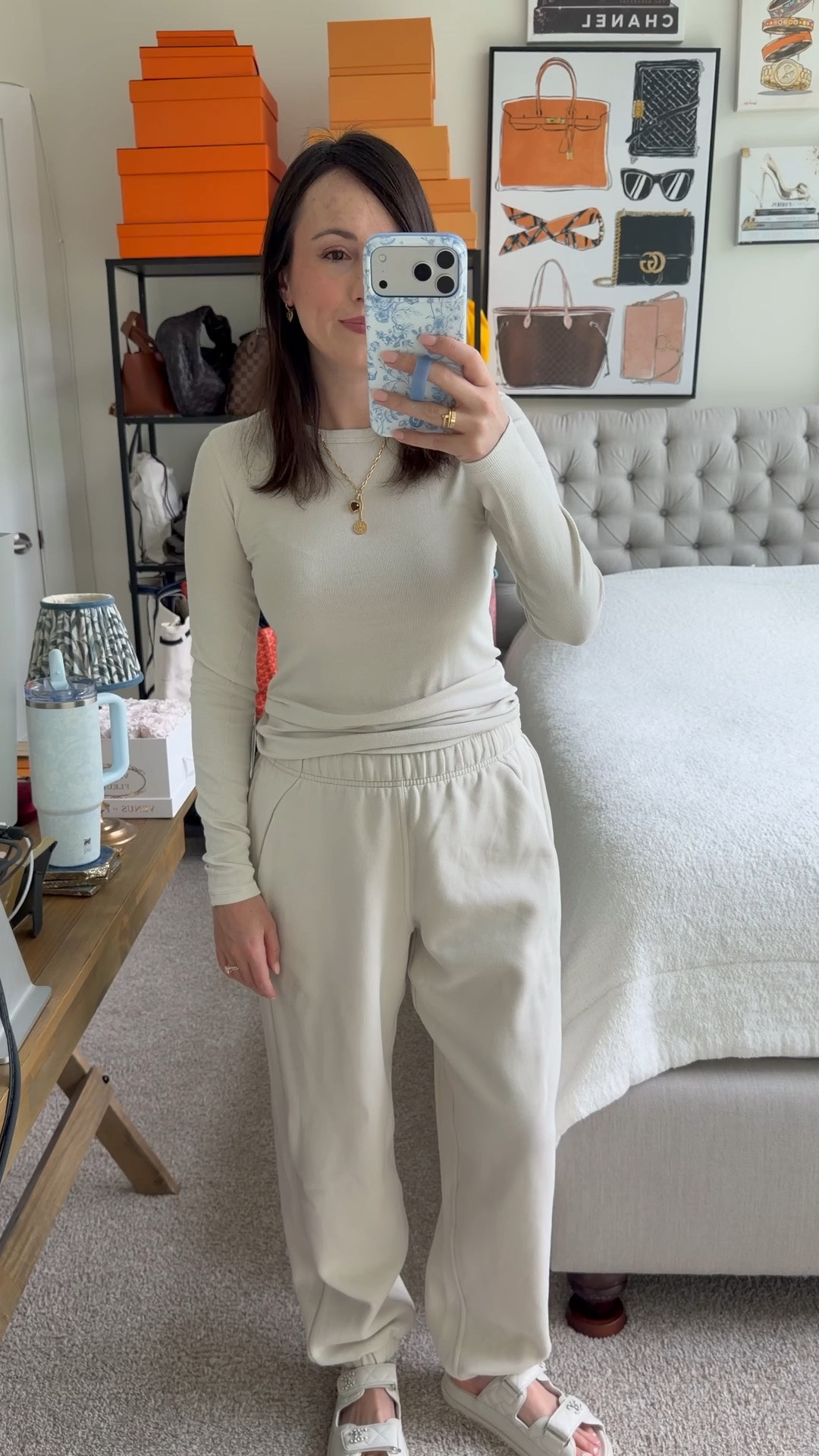 Lululemon long sleeve tee and the coziest fleece joggers in the color Bone

#LTKootd #LTKSeasonal
