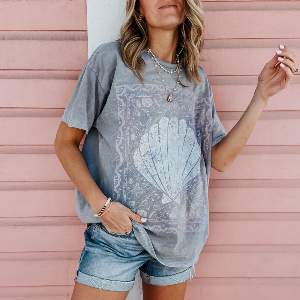 Seaside Seashell Mineral Wash Tee | Mountain Moverz