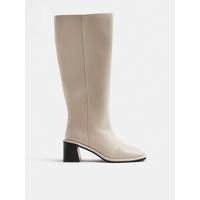 River Island Block Heel Knee High Boot - Cream | Very (UK)