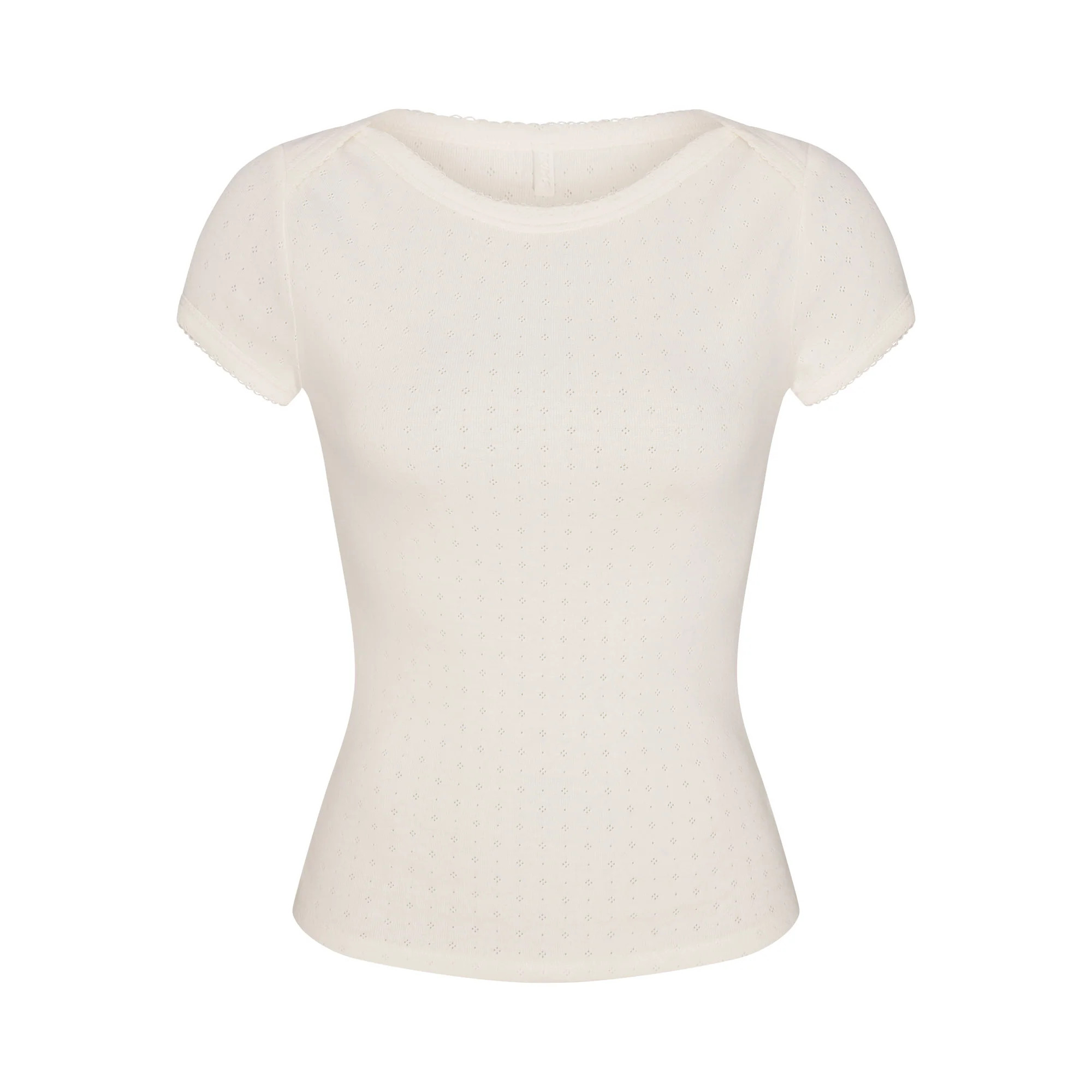HEAVY POINTELLE BOATNECK TEE | MARBLE | SKIMS | SKIMS (US)