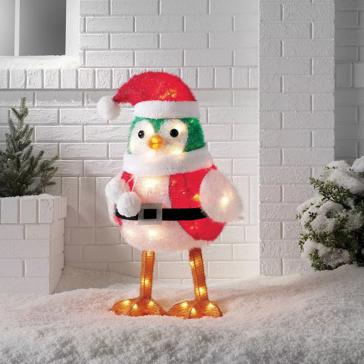 Incandescent Tinsel Santa Bird Christmas Novelty Sculpture Light with Clear Color Light Bulb - Wo... | Target