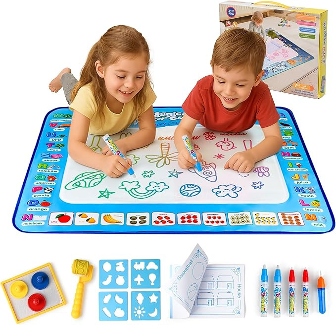Water Doodle Mat | Mess Free Painting for Toddlers | Doodle Pad for Kids Ages 3-12 | Toddler Draw... | Amazon (US)