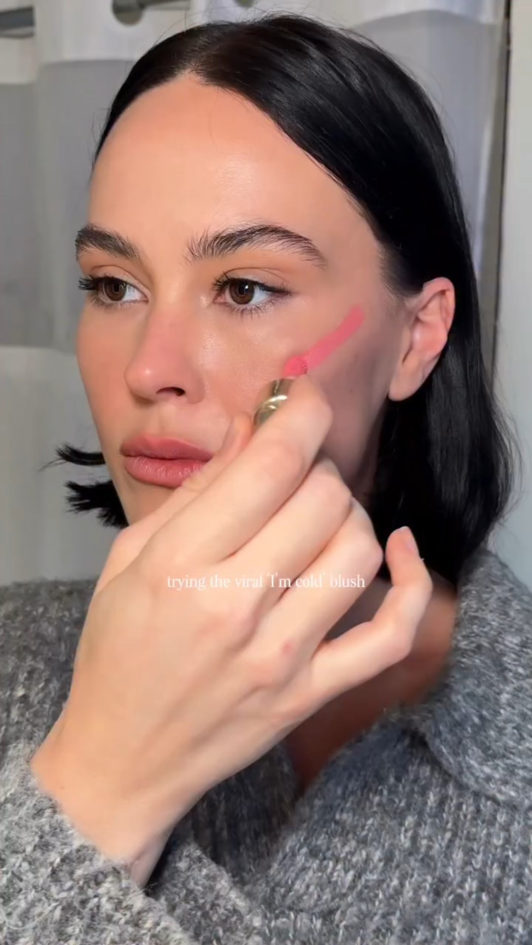 Trying the viral “I’m Cold” blush placement, one of my faves 🤍

products:
@rarebeauty Liquid Blush in Happy
@yslbeauty Make Me Blush Bold Blurring Blush in Shade 42
@yslbeauty Loveshine Limited Edition Shade 100

#makeup #makeuptutorial #blush #blushcombo #wintermakeup #glowyskin #rarebeauty #yslbeauty