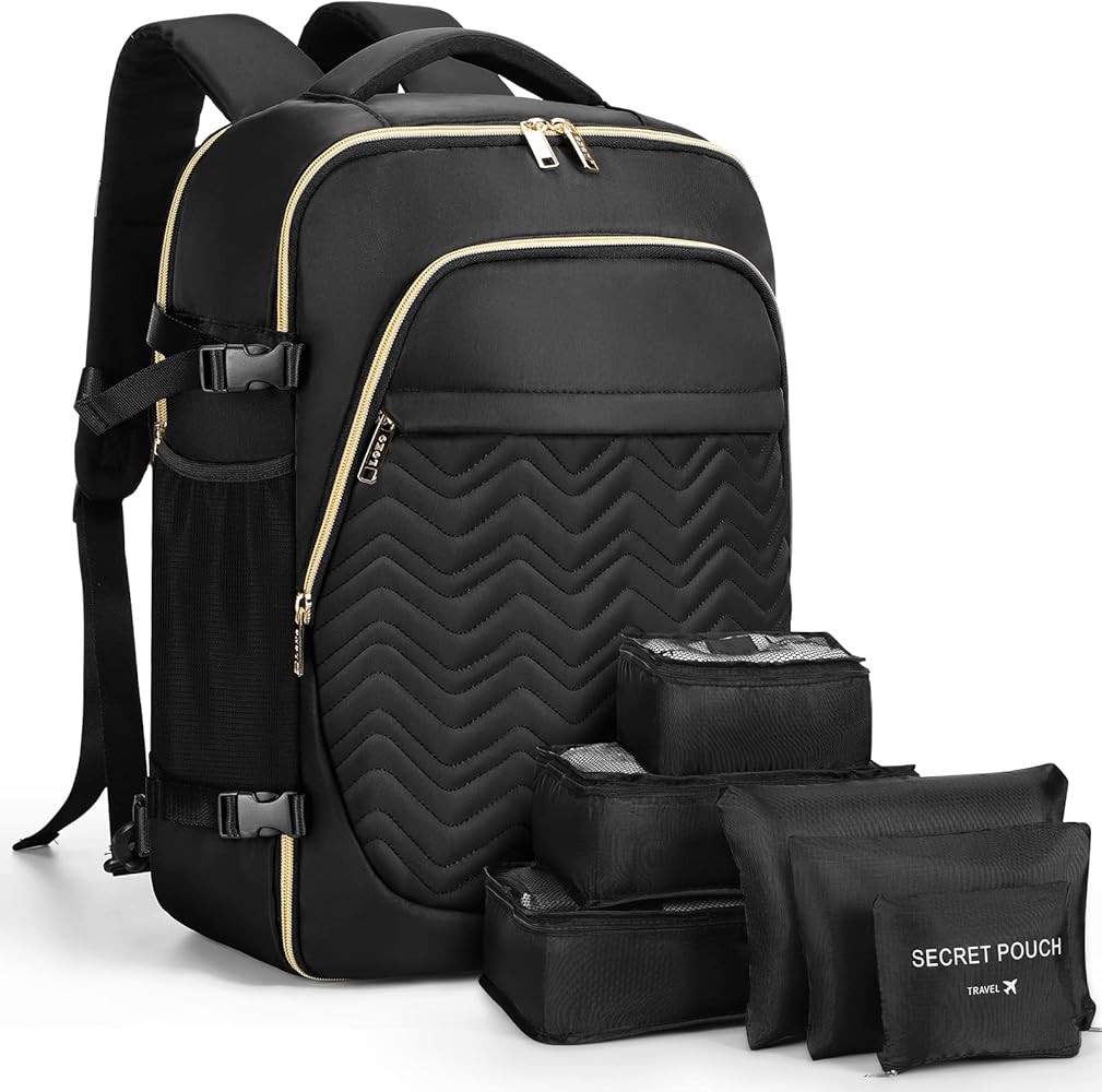 Lekebobor Travel Backpack for Women Flight Approved Carry on Backpack 17 Inch Laptop Backpack Lug... | Amazon (US)