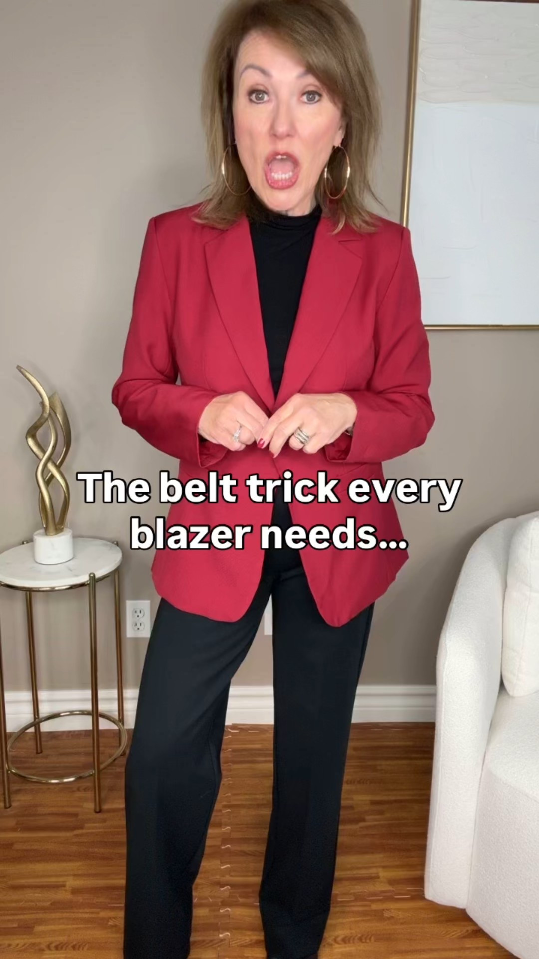 Belts are back — and they’re doing more than holding things together. 

This season, the hourglass shape is everywhere, and one of the easiest ways to get the look is to belt your blazer. It’s such a simple trick, but it instantly adds shape, polish, and confidence.

I love how something this small can completely change the feel of an outfit from classic to current in one snap.

#LTKStyleTip #LTKOver40 #LTKWorkwear