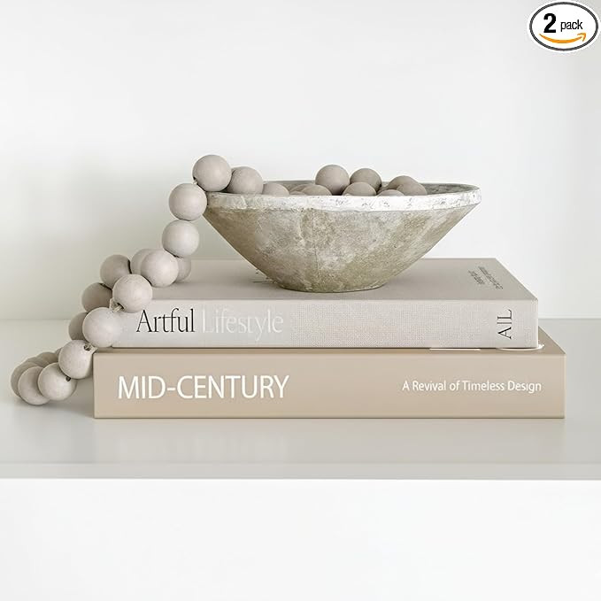 Aesthetic Decorative Books - Set of 2 Stylish Boxes Enhance Your Coffee Table, Bookshelf or Mante... | Amazon (US)