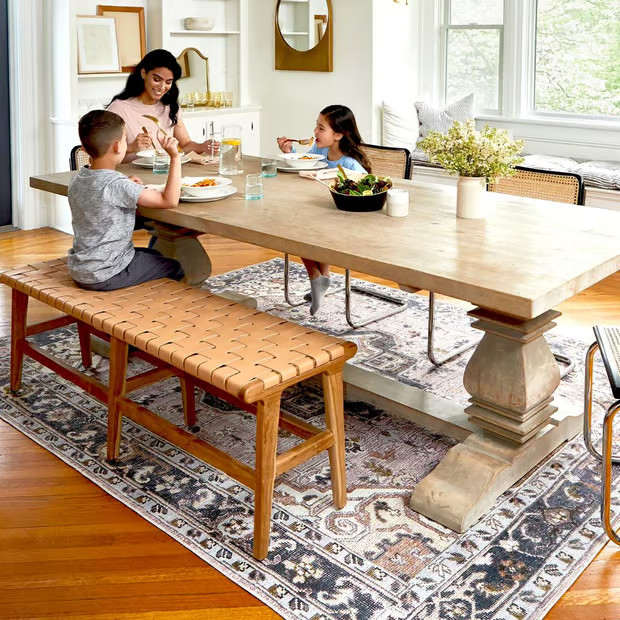 Pink Jewel Medallion Washable Area Rug | Rugs USA