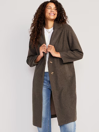 Soft-Brushed Long Overcoat for Women | Old Navy (US)