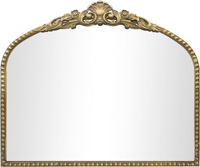 G-LEAF Arched Mirror, Vintage Baroque Mirror 40"X31",Victorian Antique Mirror, Farmhouse Mirror w... | Amazon (US)