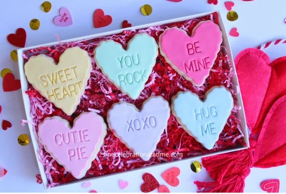 Valentines Conversation Heart Cookies Custom Conversation | Etsy | Etsy (US)