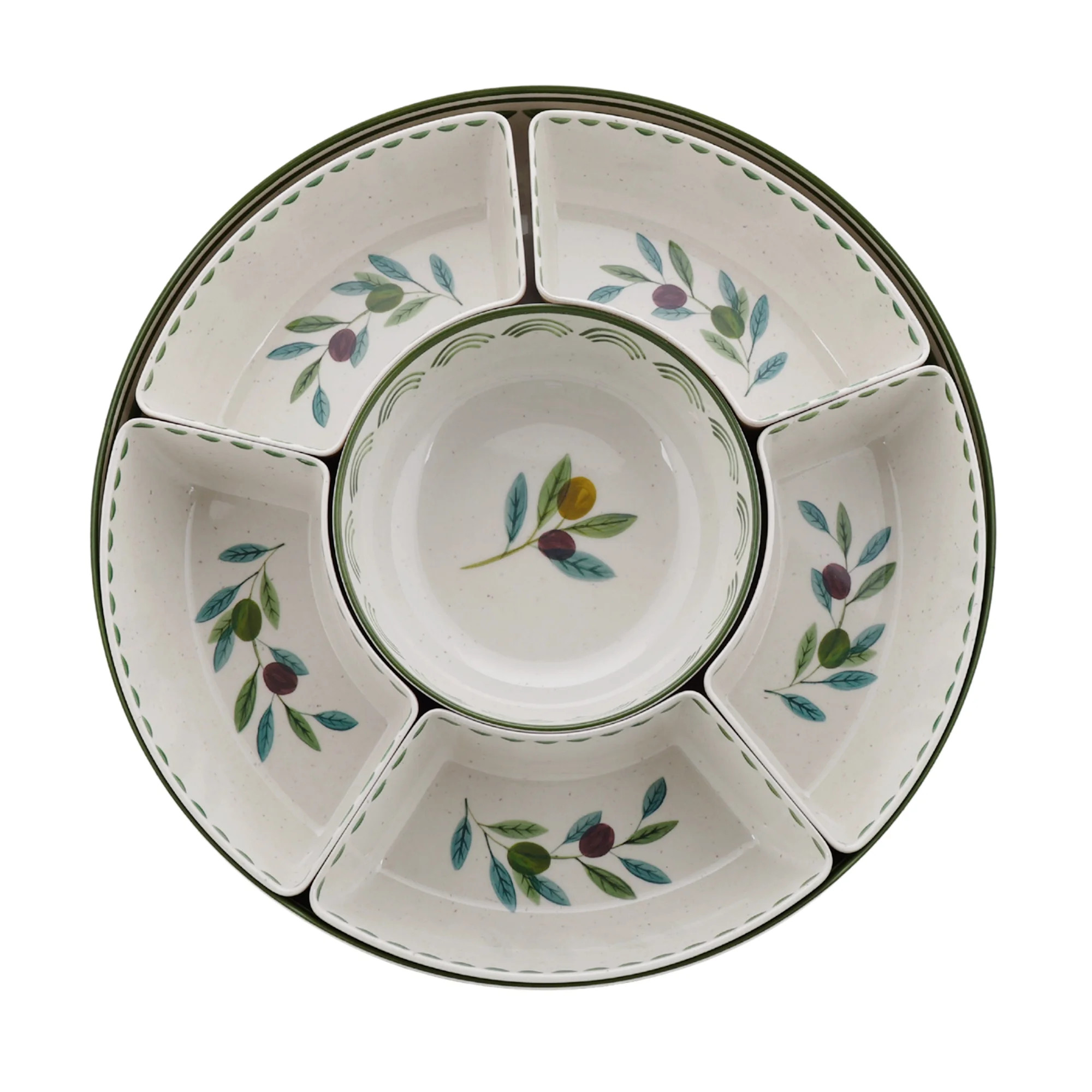 Better Homes and Gardens Bamboo Melamine Olive Chip and Dip Serve Tray for Stylish Entertaining | Walmart (US)