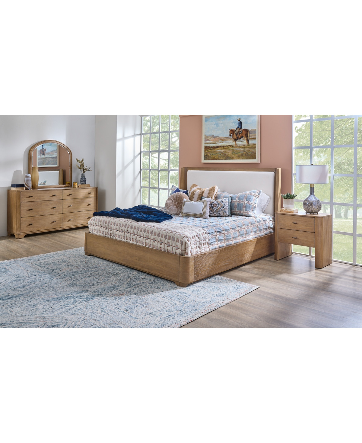 Nordic 3 Pc. King Upholstered Set (Bed, Dresser & Nightstand) - Brown | Macy's