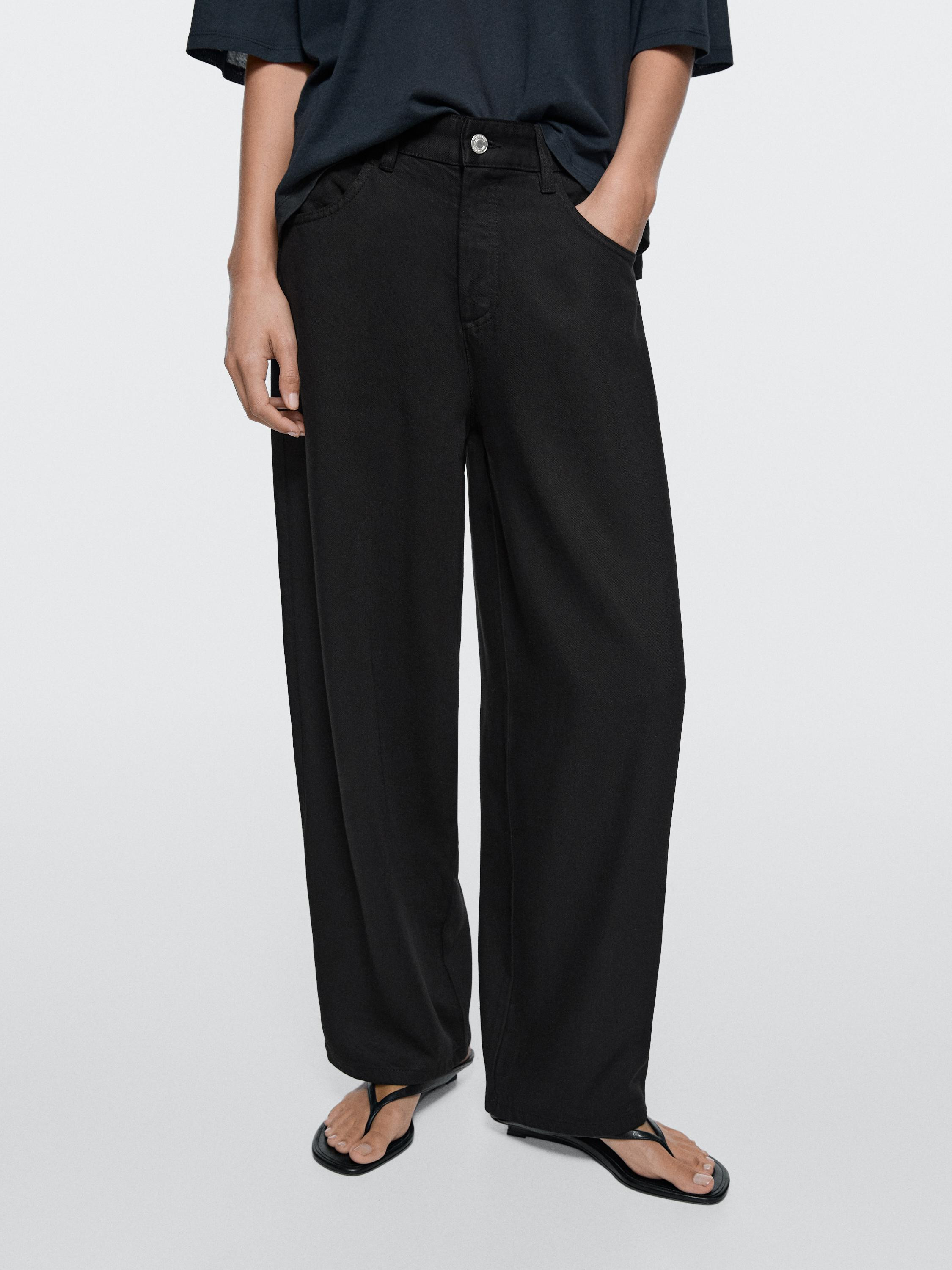 Flowing barrel fit trousers | Massimo Dutti US