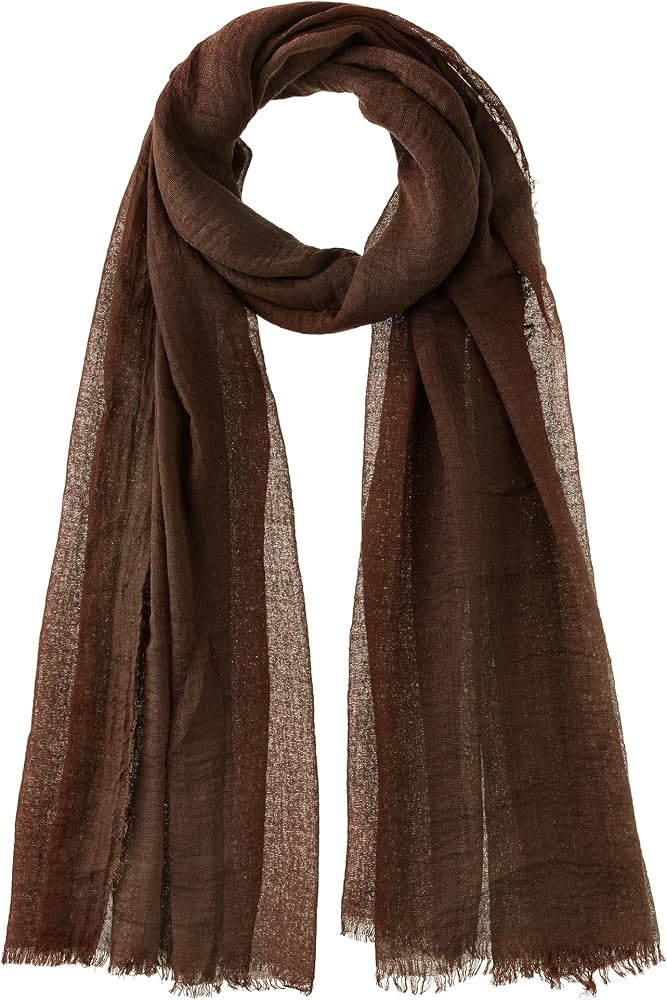Nydotd Women Summer Cotton Linen Scarf Crinkle Long Beach Shawl Wrap hijab with Fringe | Amazon (US)
